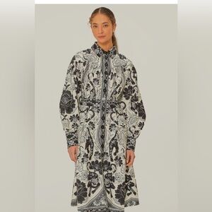 Farm Rio - Floral Black and White Long Sleeve Dress